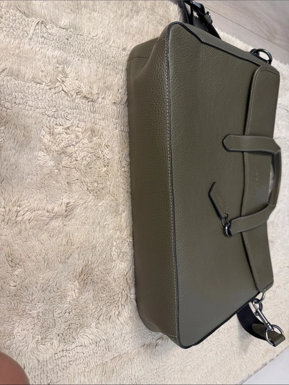Coach Olive Pebbled Leather Laptop Briefcase